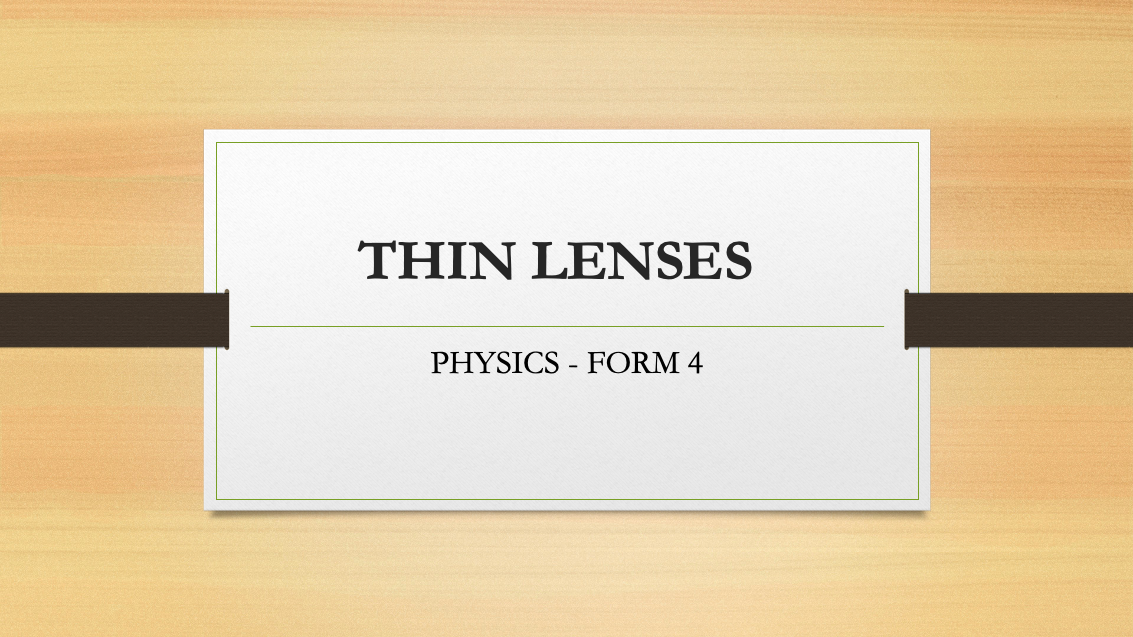 THIN LENSES